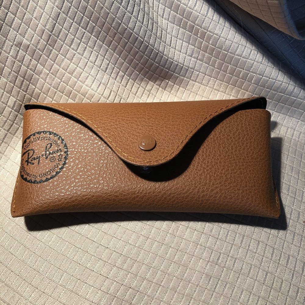 Ray Ban brown eyeglass case with snap button
